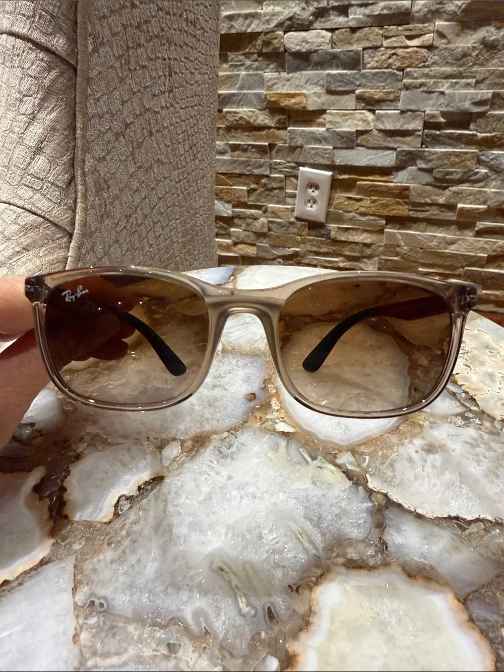 Ray-Ban Brown Gradient Translucent Wayfarer Sunglasses